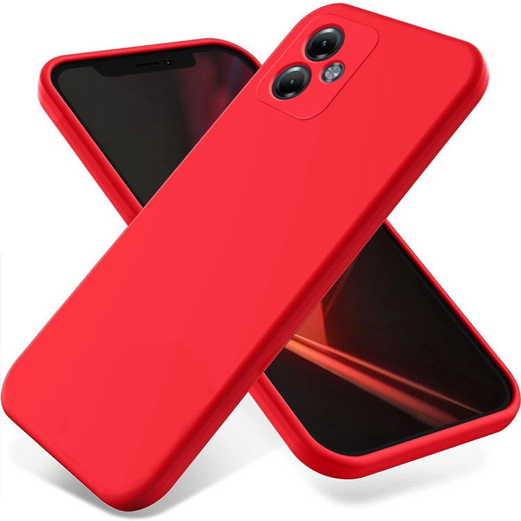 For Motorola Moto G14 Solid Color Liquid Silicone Dropproof Full Coverage Phone Case(Red) by buy2fix