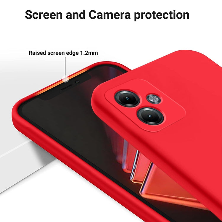 For Motorola Moto G14 Solid Color Liquid Silicone Dropproof Full Coverage Phone Case(Red) by buy2fix