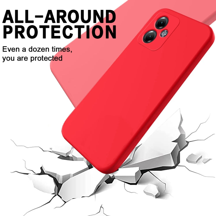 For Motorola Moto G14 Solid Color Liquid Silicone Dropproof Full Coverage Phone Case(Red) by buy2fix