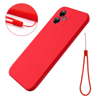 For Motorola Moto G14 Solid Color Liquid Silicone Dropproof Full Coverage Phone Case(Red) by buy2fix