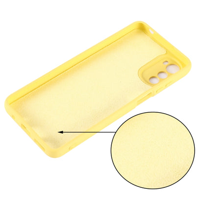 For Motorola Moto E32 4G Solid Color Liquid Silicone Dropproof Full Coverage Phone Case(Yellow) by buy2fix