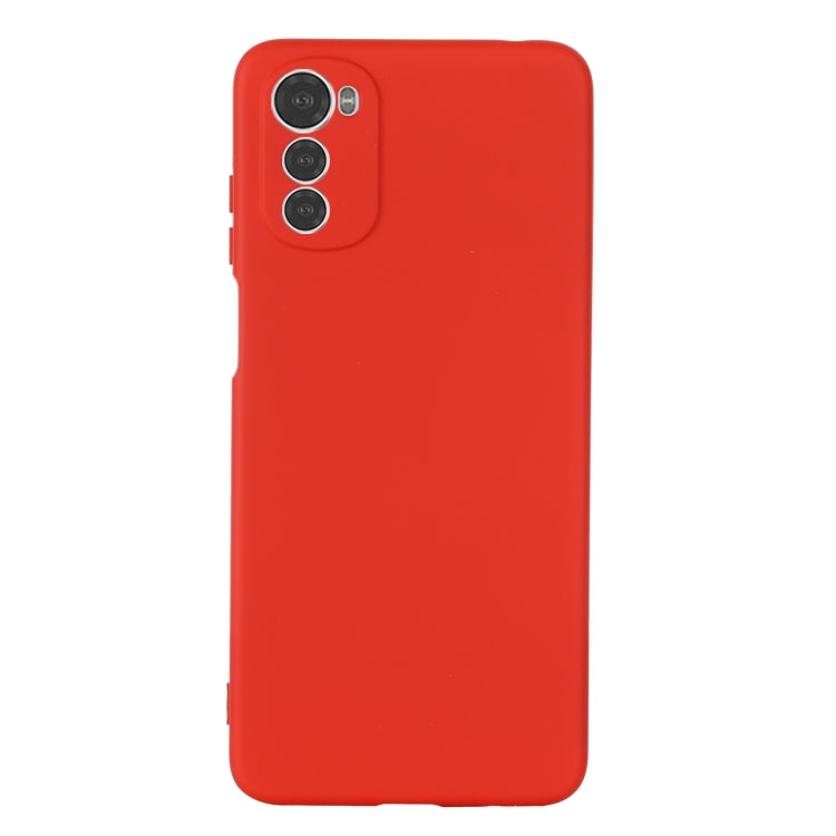 For Motorola Moto E32 4G Solid Color Liquid Silicone Dropproof Full Coverage Phone Case(Red) by buy2fix