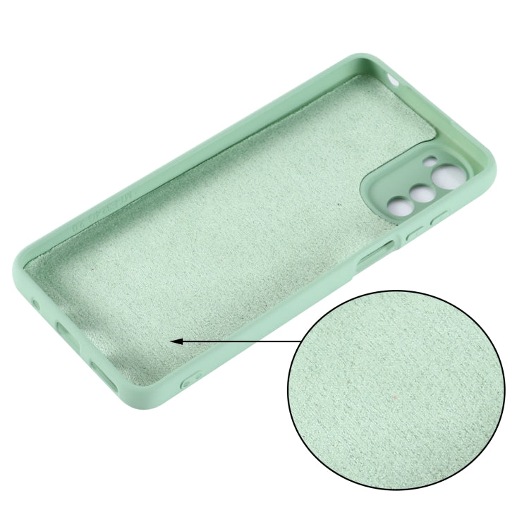 For Motorola Moto E32 4G Solid Color Liquid Silicone Dropproof Full Coverage Phone Case(Green) by buy2fix