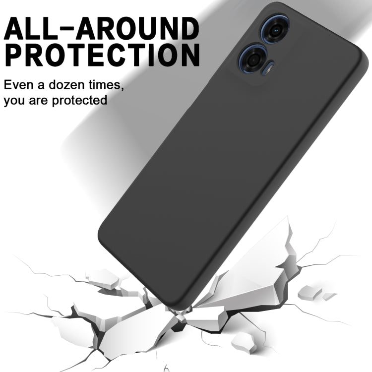 For Motorola Moto G04 / G24 Solid Color Liquid Silicone Dropproof Full Coverage Phone Case(Black) by buy2fix