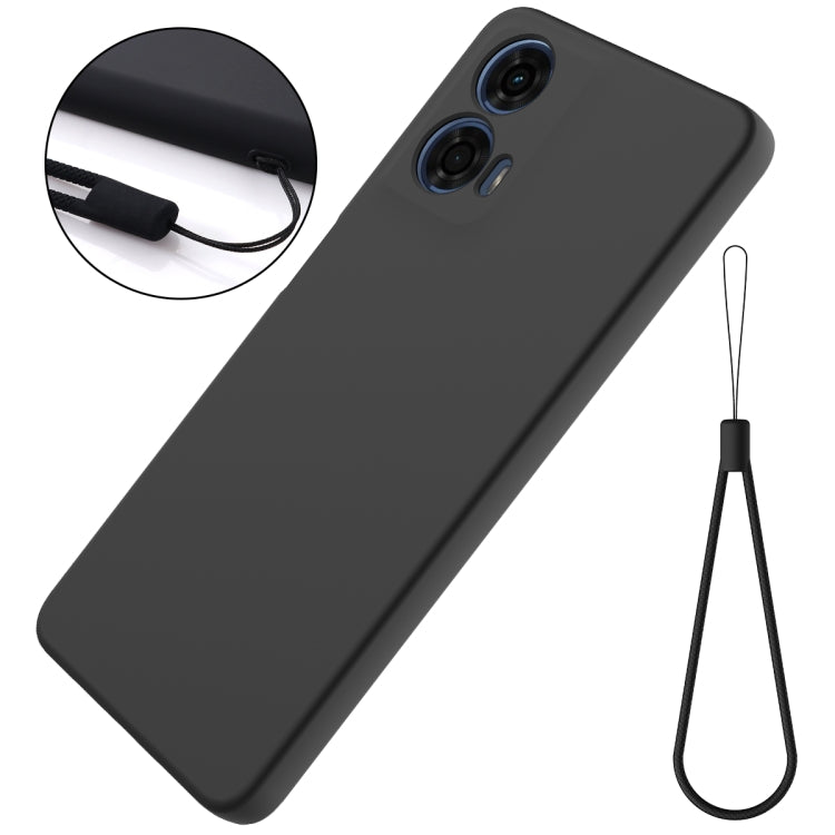For Motorola Moto G04 / G24 Solid Color Liquid Silicone Dropproof Full Coverage Phone Case(Black) by buy2fix