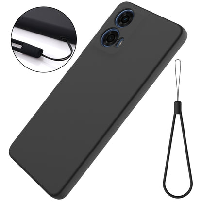 For Motorola Moto G04 / G24 Solid Color Liquid Silicone Dropproof Full Coverage Phone Case(Black) by buy2fix