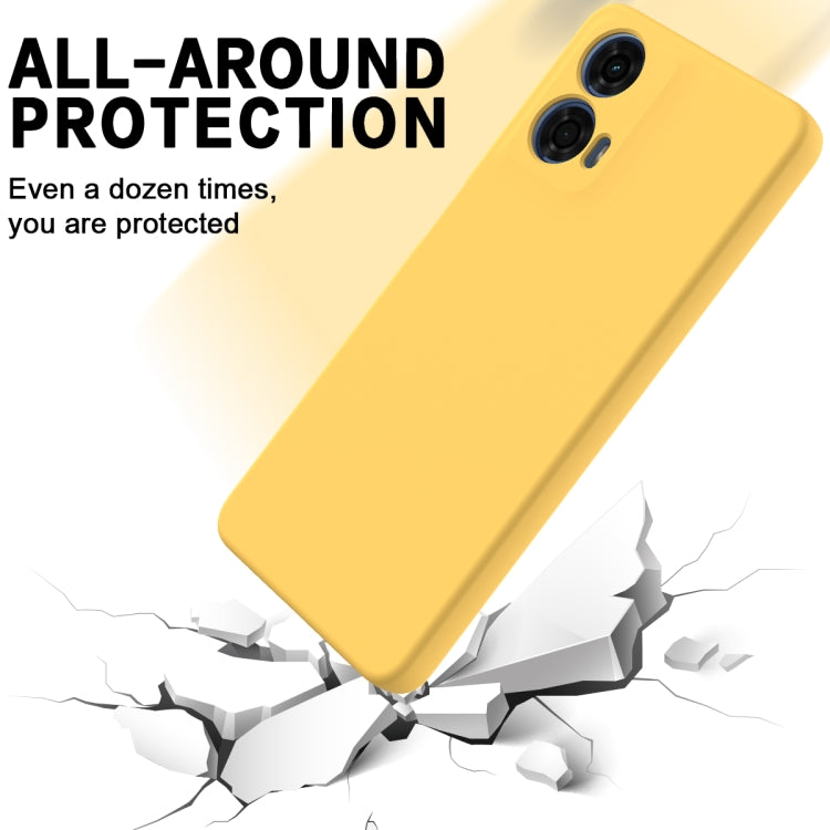 For Motorola Moto G04 / G24 Solid Color Liquid Silicone Dropproof Full Coverage Phone Case(Yellow) by buy2fix