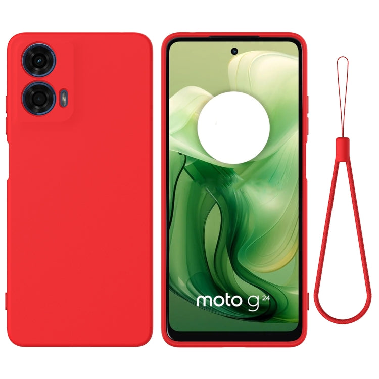 For Motorola Moto G04 / G24 Solid Color Liquid Silicone Dropproof Full Coverage Phone Case(Red) by buy2fix