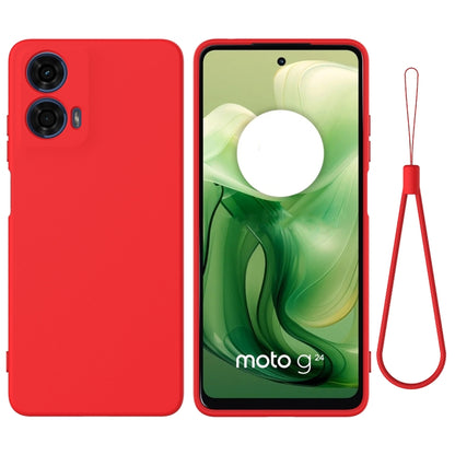 For Motorola Moto G04 / G24 Solid Color Liquid Silicone Dropproof Full Coverage Phone Case(Red) by buy2fix
