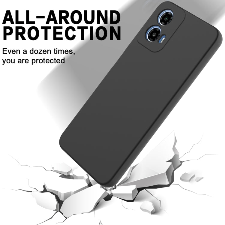 For Motorola Moto G34 Solid Color Liquid Silicone Dropproof Full Coverage Phone Case(Black) by buy2fix