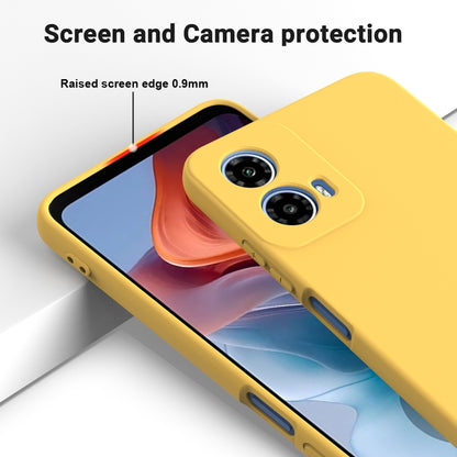 For Motorola Moto G34 Solid Color Liquid Silicone Dropproof Full Coverage Phone Case(Yellow) by buy2fix