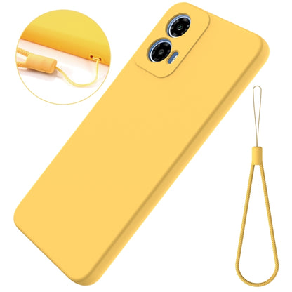 For Motorola Moto G34 Solid Color Liquid Silicone Dropproof Full Coverage Phone Case(Yellow) by buy2fix