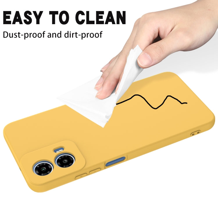 For Motorola Moto G34 Solid Color Liquid Silicone Dropproof Full Coverage Phone Case(Yellow) by buy2fix