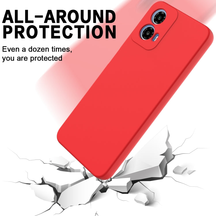 For Motorola Moto G34 Solid Color Liquid Silicone Dropproof Full Coverage Phone Case(Red) by buy2fix