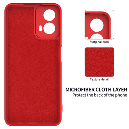 For Motorola Moto G34 Solid Color Liquid Silicone Dropproof Full Coverage Phone Case(Red) by buy2fix
