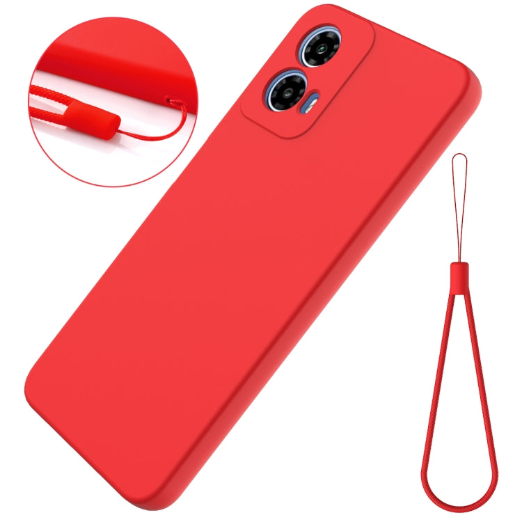 For Motorola Moto G34 Solid Color Liquid Silicone Dropproof Full Coverage Phone Case(Red) by buy2fix