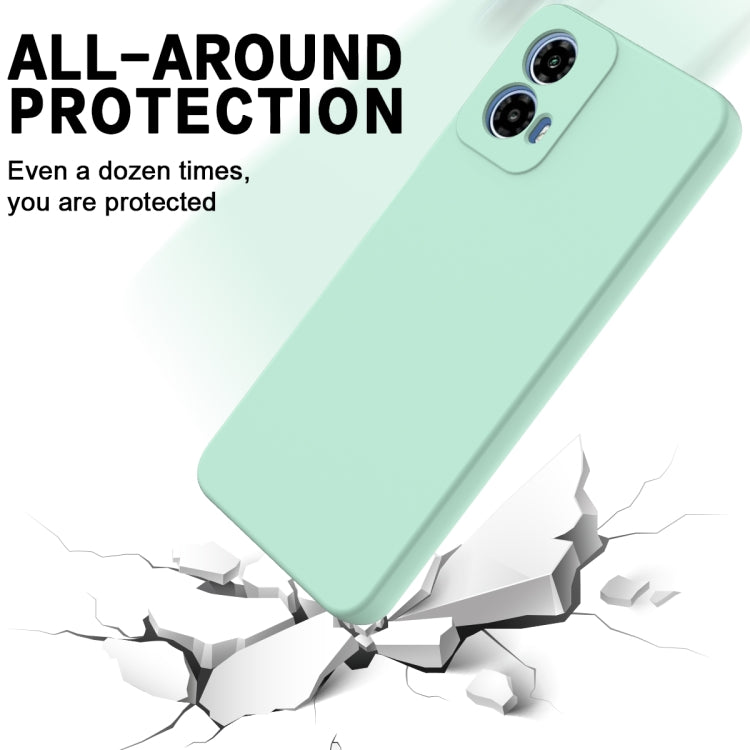 For Motorola Moto G34 Solid Color Liquid Silicone Dropproof Full Coverage Phone Case(Green) by buy2fix