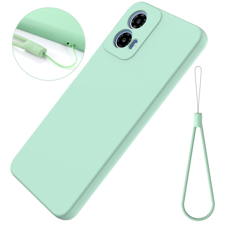 For Motorola Moto G34 Solid Color Liquid Silicone Dropproof Full Coverage Phone Case(Green) by buy2fix