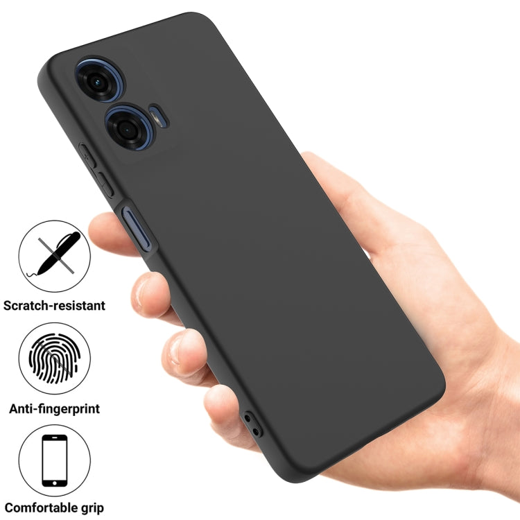 For Motorola Moto G24 Power Solid Color Liquid Silicone Dropproof Full Coverage Phone Case(Black) by buy2fix