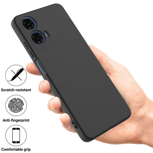 For Motorola Moto G24 Power Solid Color Liquid Silicone Dropproof Full Coverage Phone Case(Black) by buy2fix