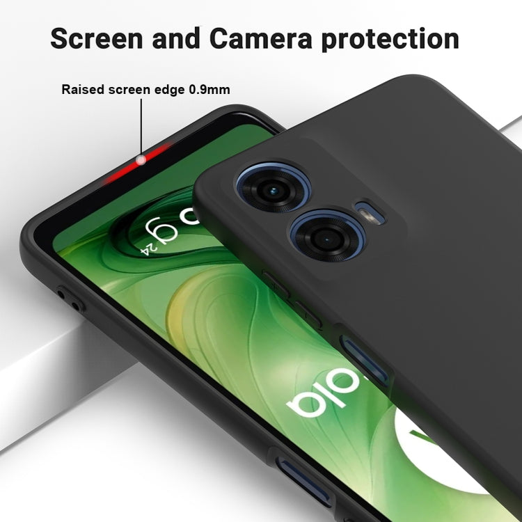 For Motorola Moto G24 Power Solid Color Liquid Silicone Dropproof Full Coverage Phone Case(Black) by buy2fix
