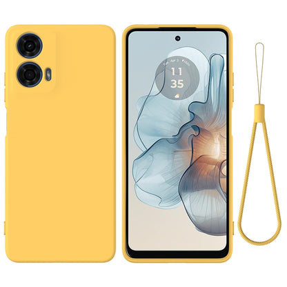 For Motorola Moto G24 Power Solid Color Liquid Silicone Dropproof Full Coverage Phone Case(Yellow) by buy2fix