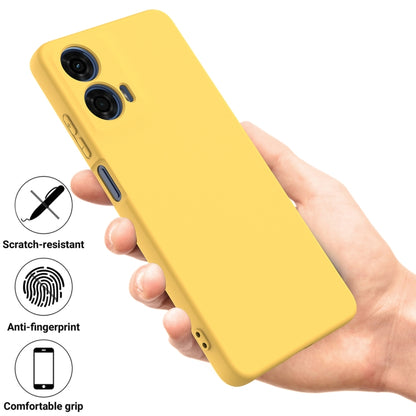 For Motorola Moto G24 Power Solid Color Liquid Silicone Dropproof Full Coverage Phone Case(Yellow) by buy2fix