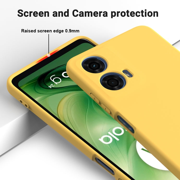 For Motorola Moto G24 Power Solid Color Liquid Silicone Dropproof Full Coverage Phone Case(Yellow) by buy2fix