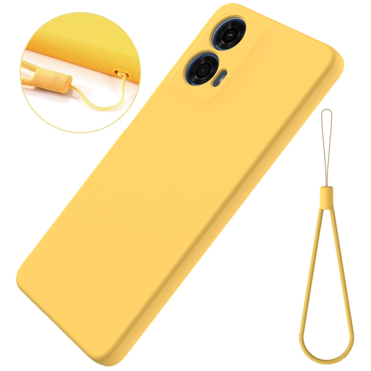 For Motorola Moto G24 Power Solid Color Liquid Silicone Dropproof Full Coverage Phone Case(Yellow) by buy2fix