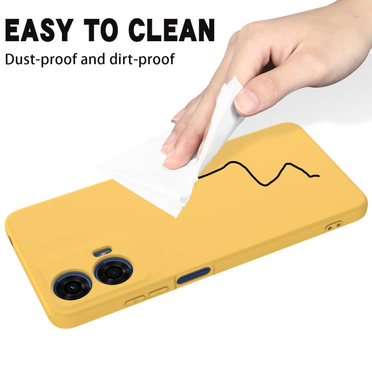 For Motorola Moto G24 Power Solid Color Liquid Silicone Dropproof Full Coverage Phone Case(Yellow) by buy2fix