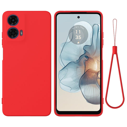 For Motorola Moto G24 Power Solid Color Liquid Silicone Dropproof Full Coverage Phone Case(Red) by buy2fix