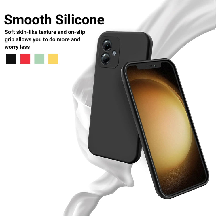 For Motorola Moto G64 Solid Color Liquid Silicone Dropproof Full Coverage Phone Case(Black) by buy2fix