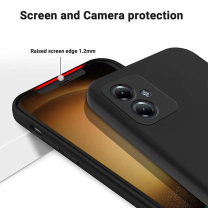 For Motorola Moto G64 Solid Color Liquid Silicone Dropproof Full Coverage Phone Case(Black) by buy2fix