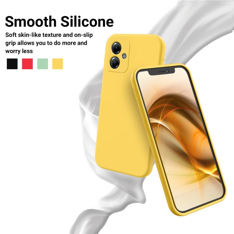 For Motorola Moto G64 Solid Color Liquid Silicone Dropproof Full Coverage Phone Case(Yellow) by buy2fix