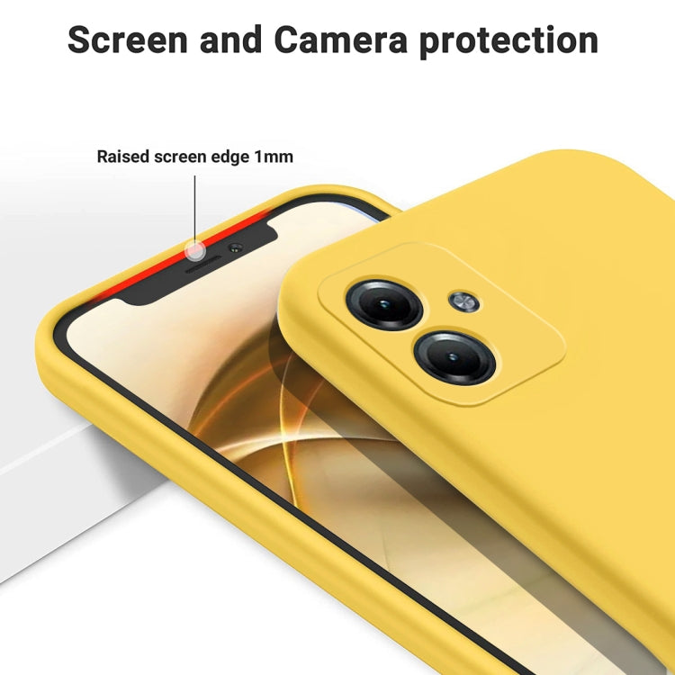 For Motorola Moto G64 Solid Color Liquid Silicone Dropproof Full Coverage Phone Case(Yellow) by buy2fix