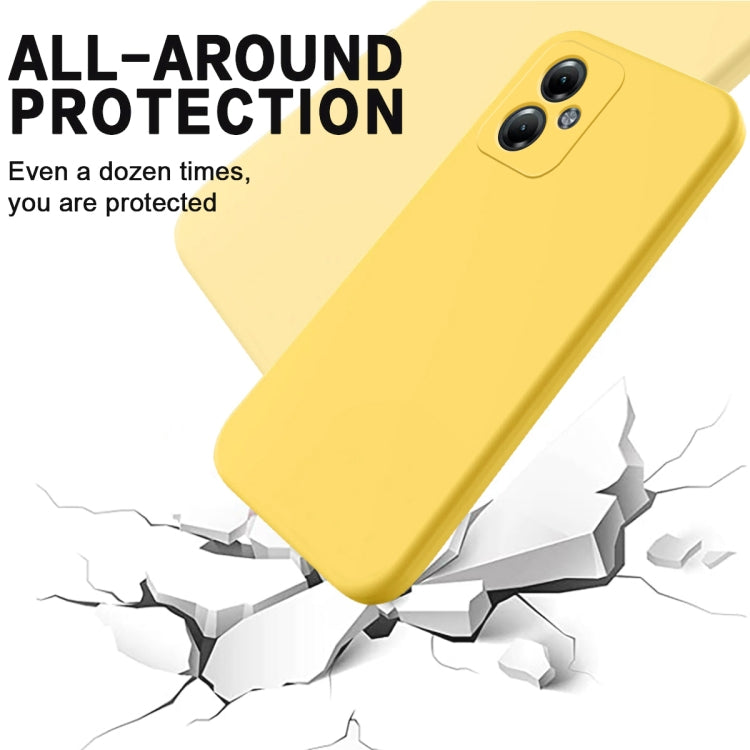 For Motorola Moto G64 Solid Color Liquid Silicone Dropproof Full Coverage Phone Case(Yellow) by buy2fix