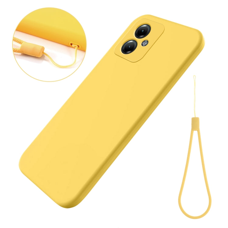 For Motorola Moto G64 Solid Color Liquid Silicone Dropproof Full Coverage Phone Case(Yellow) by buy2fix