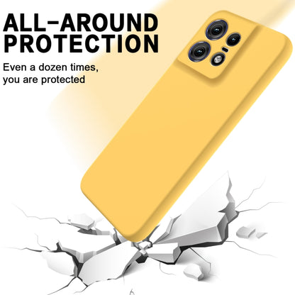 For Motorola Edge 50 Pro Solid Color Liquid Silicone Dropproof Full Coverage Phone Case(Yellow) by buy2fix