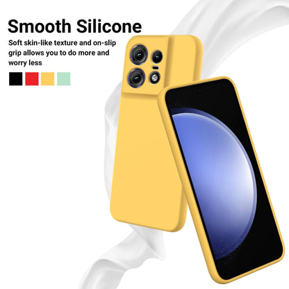 For Motorola Edge 50 Pro Solid Color Liquid Silicone Dropproof Full Coverage Phone Case(Yellow) by buy2fix