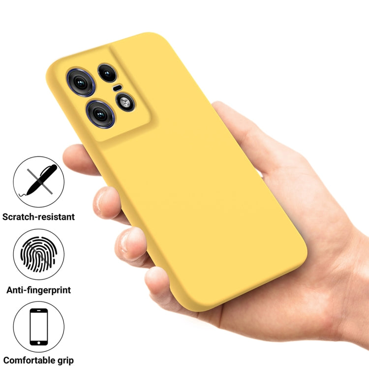 For Motorola Edge 50 Pro Solid Color Liquid Silicone Dropproof Full Coverage Phone Case(Yellow) by buy2fix