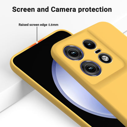 For Motorola Edge 50 Pro Solid Color Liquid Silicone Dropproof Full Coverage Phone Case(Yellow) by buy2fix