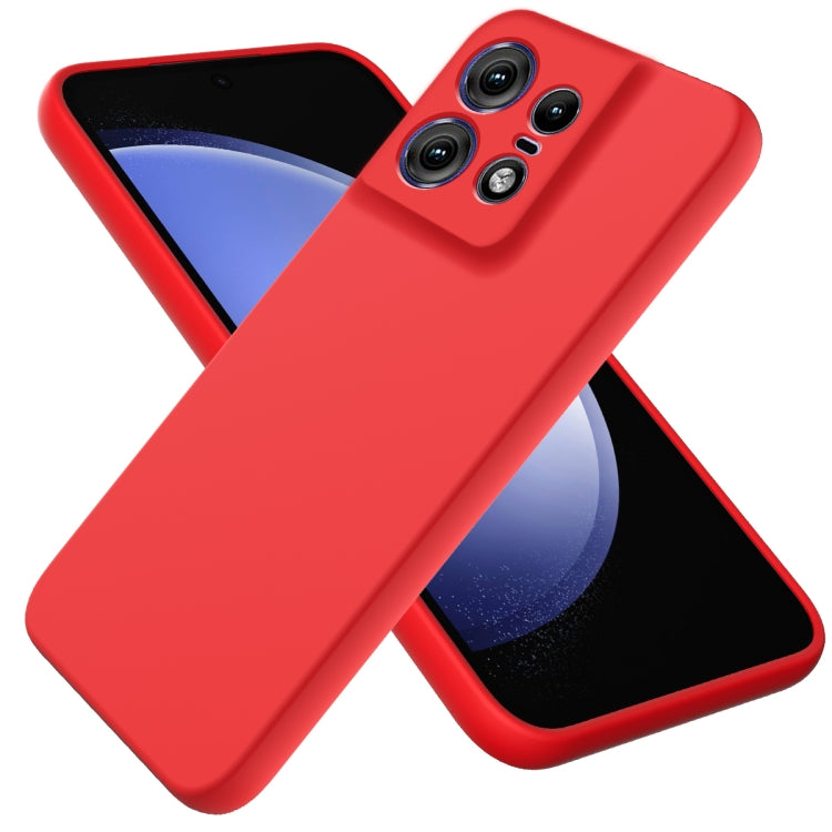 For Motorola Edge 50 Pro Solid Color Liquid Silicone Dropproof Full Coverage Phone Case(Red) by buy2fix