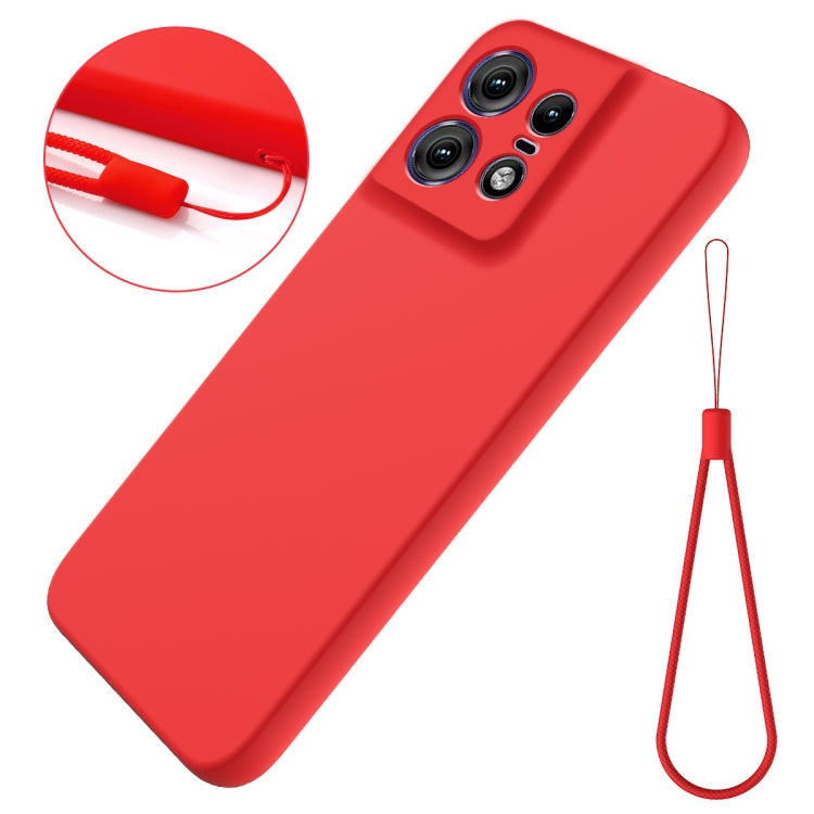 For Motorola Edge 50 Pro Solid Color Liquid Silicone Dropproof Full Coverage Phone Case(Red) by buy2fix