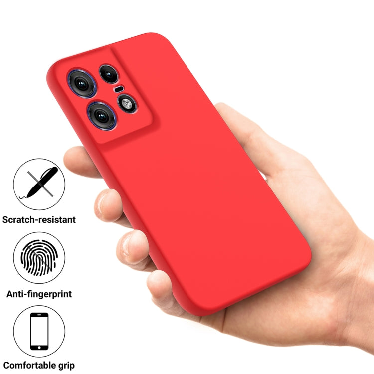 For Motorola Edge 50 Pro Solid Color Liquid Silicone Dropproof Full Coverage Phone Case(Red) by buy2fix