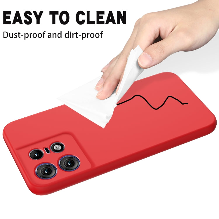 For Motorola Edge 50 Pro Solid Color Liquid Silicone Dropproof Full Coverage Phone Case(Red) by buy2fix