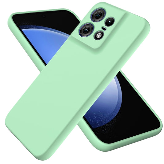 For Motorola Edge 50 Pro Solid Color Liquid Silicone Dropproof Full Coverage Phone Case(Green) by buy2fix