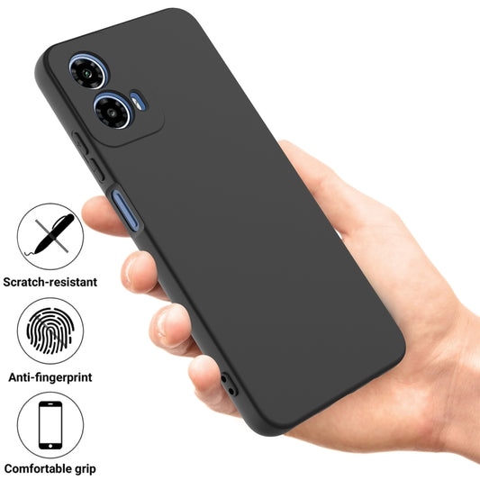 For Motorola Moto G Power 2024 Solid Color Liquid Silicone Dropproof Full Coverage Phone Case(Black) by buy2fix