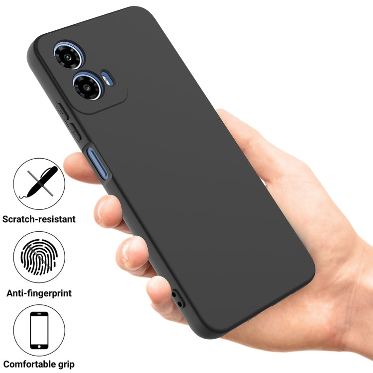 For Motorola Moto G Power 2024 Solid Color Liquid Silicone Dropproof Full Coverage Phone Case(Black) by buy2fix