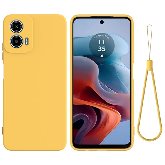 For Motorola Moto G Power 2024 Solid Color Liquid Silicone Dropproof Full Coverage Phone Case(Yellow) by buy2fix