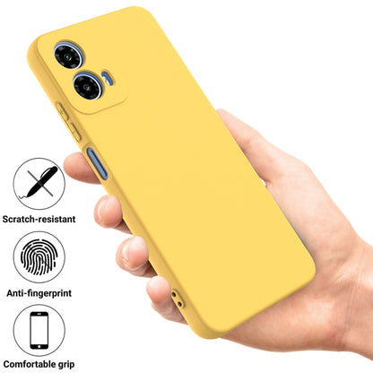 For Motorola Moto G Power 2024 Solid Color Liquid Silicone Dropproof Full Coverage Phone Case(Yellow) by buy2fix